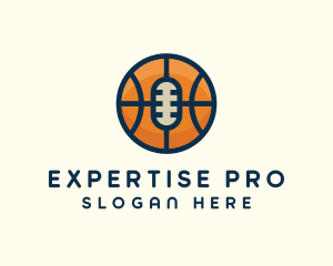 Basketball Sport Podcast Radio logo design