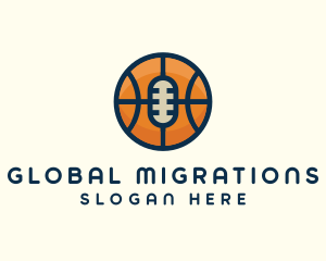 Basketball Sport Podcast Radio logo design