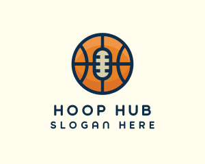 Basketball Sport Podcast Radio logo design