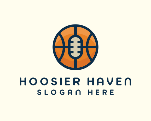 Basketball Sport Podcast Radio logo design