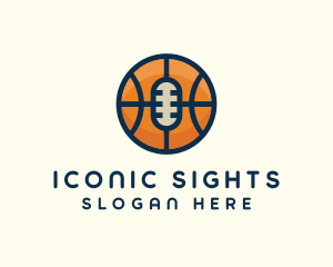 Basketball Sport Podcast Radio logo design