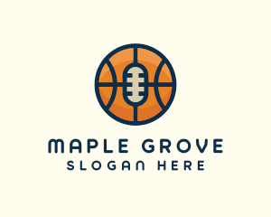 Basketball Sport Podcast Radio logo design