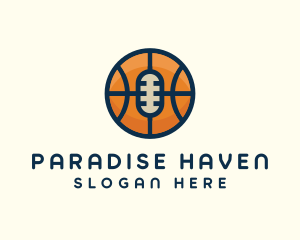 Basketball Sport Podcast Radio logo design