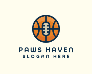 Basketball Sport Podcast Radio logo design