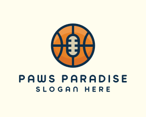 Basketball Sport Podcast Radio logo design