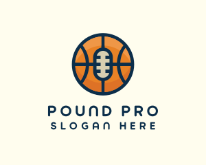 Basketball Sport Podcast Radio logo design