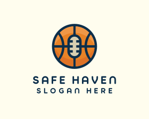 Basketball Sport Podcast Radio logo design