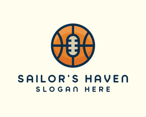 Basketball Sport Podcast Radio logo design