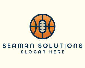 Basketball Sport Podcast Radio logo design