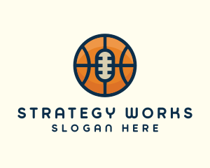 Basketball Sport Podcast Radio logo design