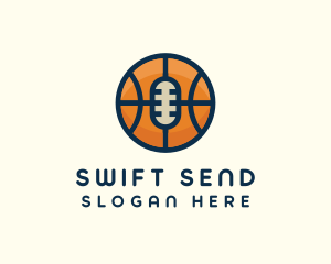 Basketball Sport Podcast Radio logo design