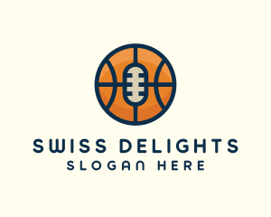 Basketball Sport Podcast Radio logo design