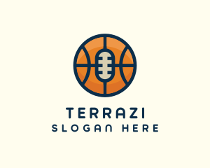 Basketball Sport Podcast Radio logo design