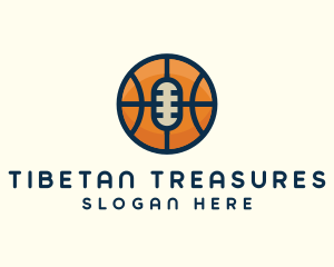 Basketball Sport Podcast Radio logo design