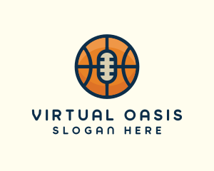 Basketball Sport Podcast Radio logo design