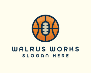 Basketball Sport Podcast Radio logo design