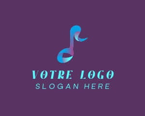 Musical Note Ribbon Logo