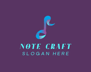 Note - Musical Note Ribbon logo design