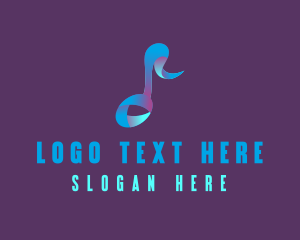 Note - Musical Note Ribbon logo design