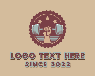 Dumbbell Workout Bodybuilding Logo