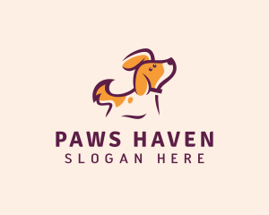 Cute Pet Dog Puppy logo design