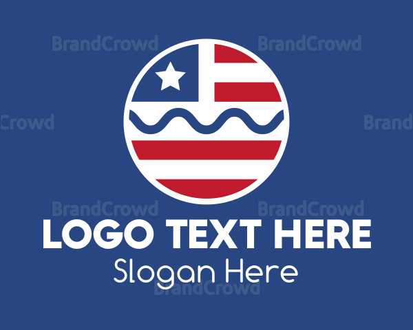 Circle American Flag Logo