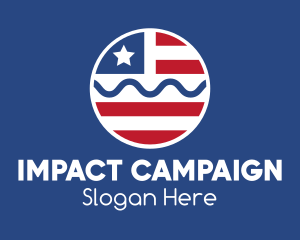 Campaign - Circle American Flag logo design