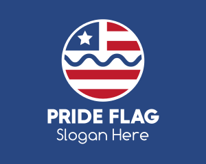 Flag - Circle American Flag logo design