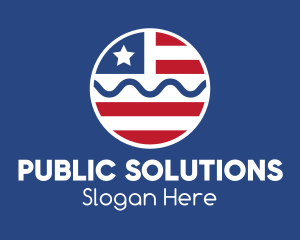 Government - Circle American Flag logo design