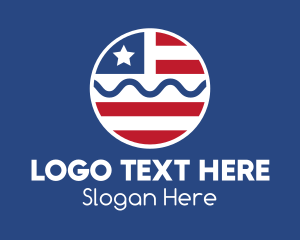 Usa - Circle American Flag logo design