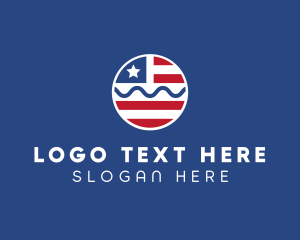 Patriot American Flag  logo design