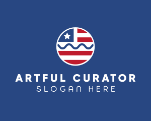 Patriot American Flag  logo design