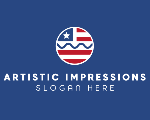 Patriot American Flag  logo design