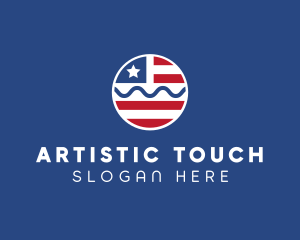 Patriot American Flag  logo design