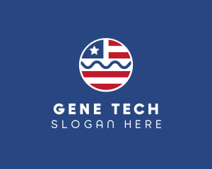 Patriot American Flag  logo design