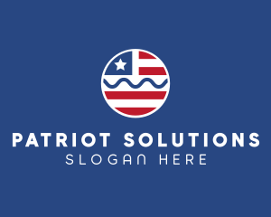 Patriot American Flag  logo design