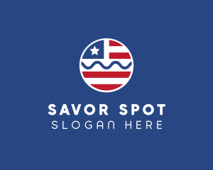 Patriot American Flag  logo design