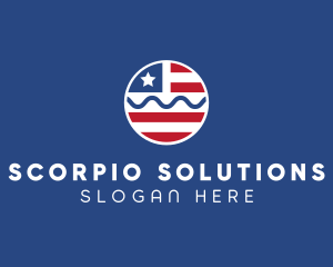 Patriot American Flag  logo design