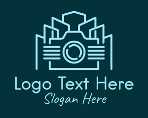 Light Blue - City Building Camera logo design