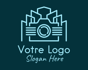 Vlogger - City Building Camera logo design