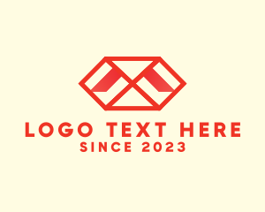 Polygonal - Abstract Red Mail Letter M logo design