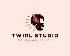 Skull Headphones Recording Studio logo design