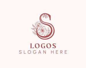 Botanical Floral Letter S Logo