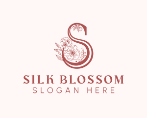 Botanical Floral Letter S logo design