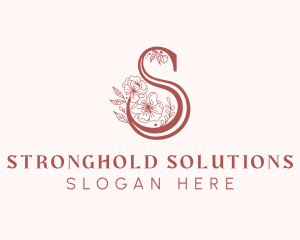 Botanical Floral Letter S logo design