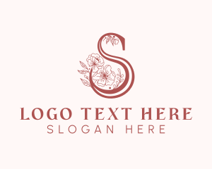 Botanical Floral Letter S Logo