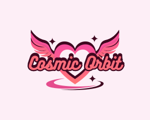 Heart Wings Orbit logo design