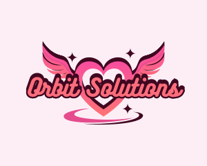 Heart Wings Orbit logo design