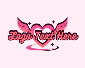 Wings - Heart Wings Orbit logo design