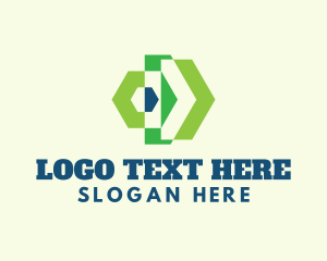 Hexagon - Geometric Arrow Military logo design